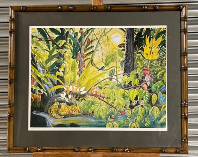 Stunning Limited Edition Print 96/500 Of A Jungle Scene By Ann Stone