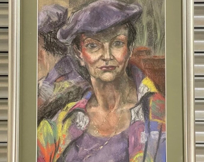 Framed & Glazed Extremely Well Executed Pastel Portrait Of A Lady