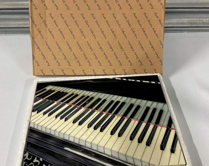 Vintage Fiesta Studio Collection Decorative Ceramic Piano Tile – Piano Keyboard Art – Boxed