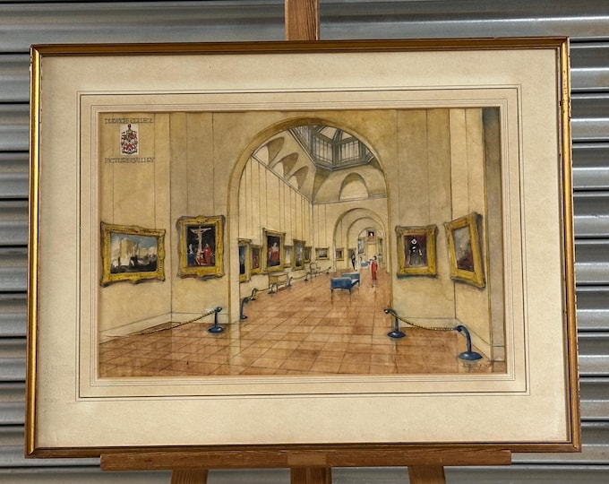 Original 1978 Watercolour Of Dulwich College Picture Gallery By A Stokely