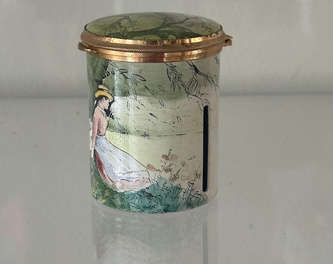 Beautiful Staffordshire Hand-Painted Enamel Stamp Box - Perfect Gift