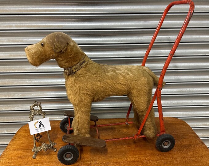 Original Vintage Lines Bros (Ireland) Triang Fox Terrier Push Along Dog