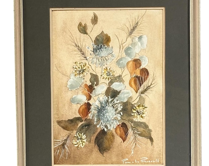 Beautiful Original Watercolour Of a Still Life Floral Display By Paula Russell