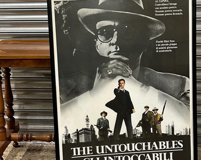 Original Framed Vintage 1987 Italian ‘Untouchables’ Cinema Poster