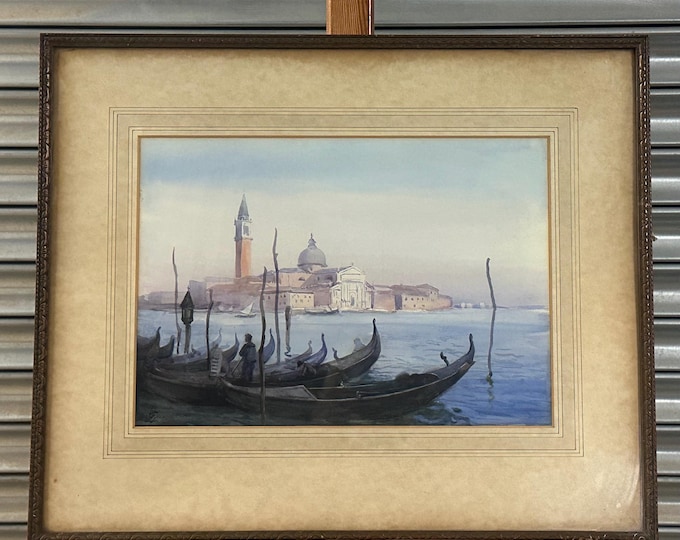 Lovely Original Early 1900’s Watercolour Of Santa Marta Venice - Signed