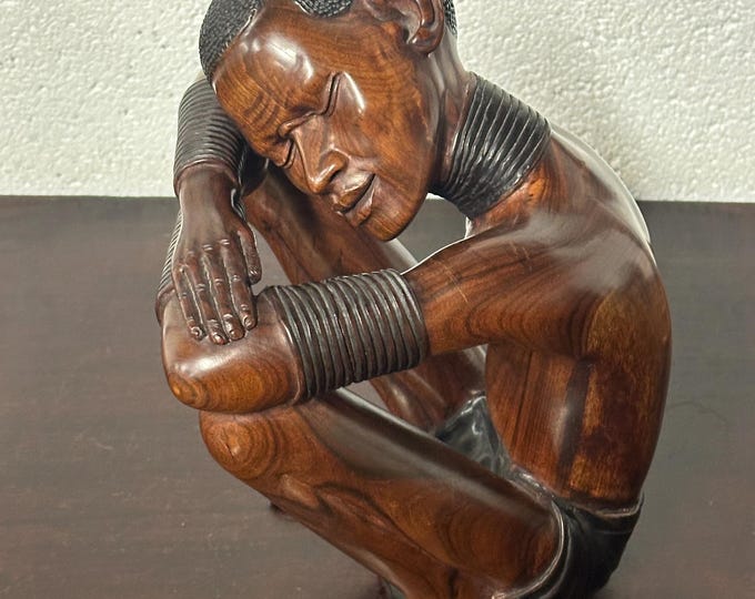 Wonderful Vintage African Rosewood Figure Of A Samburu Leader from the Wakamba Tribe, By Musa