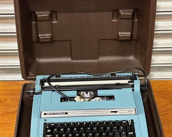 Vintage 1980’s Blue Smith Corona S301 Electric Typewriter - Working, Props Retro