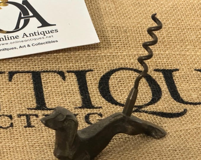 Vintage corkscrew Dog, Dachshund, Metal bottle opener, Barware