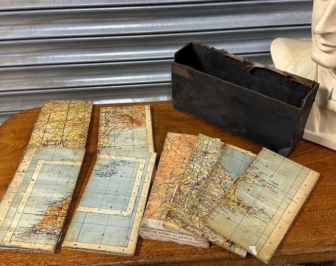 Vintage Ordnance Survey Linen-Backed Folding Maps circa 1930’s/40’s (A/F)