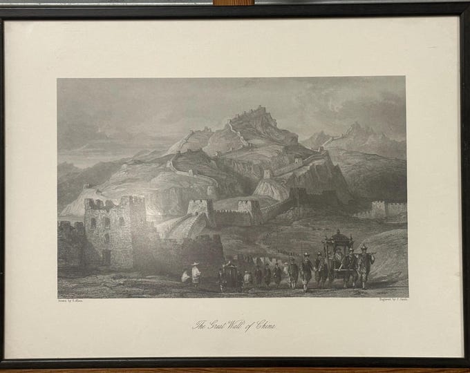 The Great Wall of China Engraving  Print after Thomas Allom, Engraved by James Sands