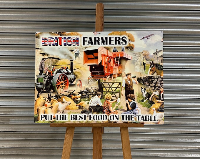 Large Decorative Metal ‘British Farmers’ Farming Sign