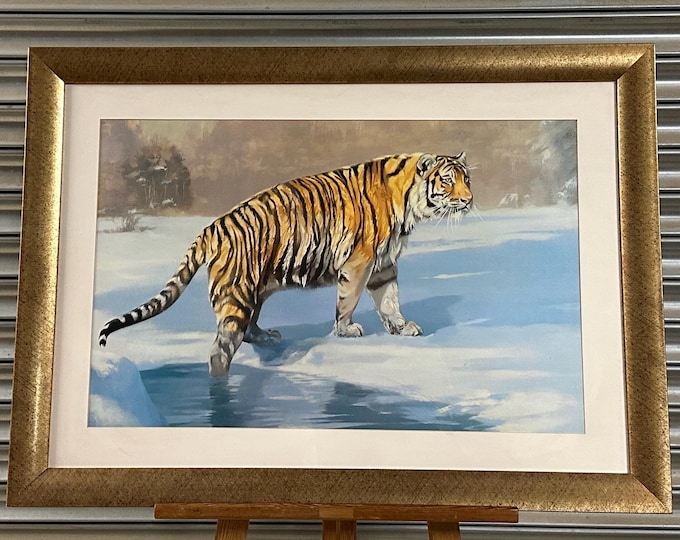 Large Art Print ‘ Tunja, The Siberian’ Tiger Art By Leonard Pearman