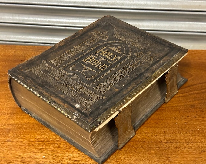 Antique Leather Bound Bible, Matthew Henry’s Commentary 1878 Published By John G Murdoch