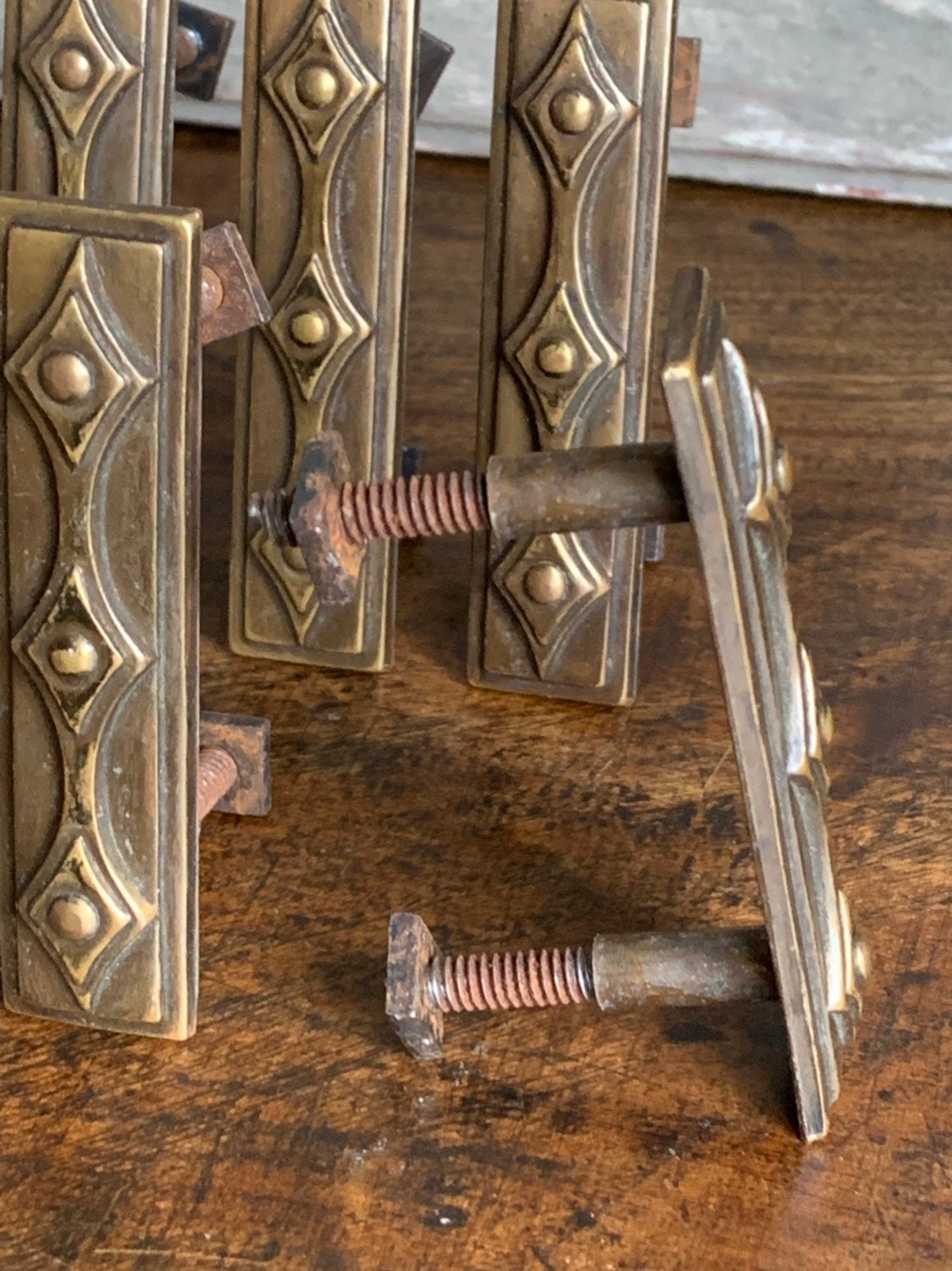 Set Of 8 Wonderful Original Art Deco Drawer Handles