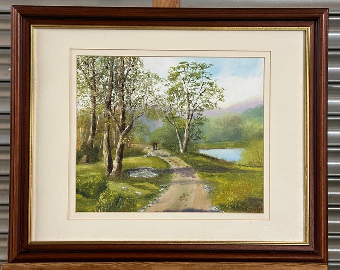 Beautiful Vintage Landscape Oil Painting On Board by Mary Austin