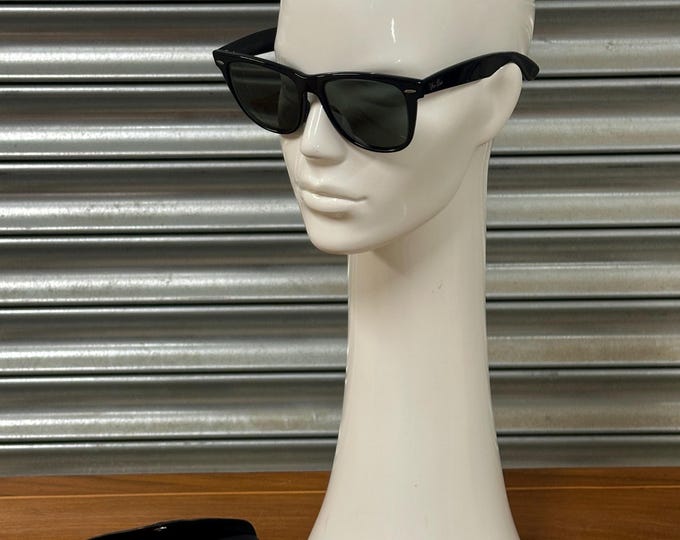 1980’s Rayban B & L USA Wayfarer II Black Sunglasses with Case