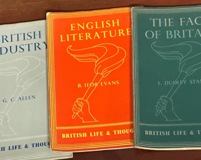 3 x British Life and Thought Series First Editions – English Literature, British Industry & The Face of Britain – Longmans 1940s