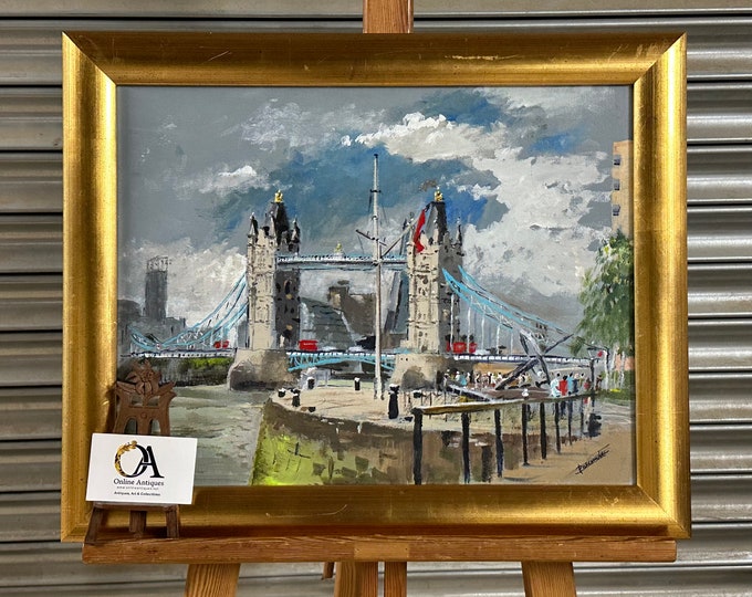 Lovely Original Acrylic Painting Of Tower Bridge, London By Peter Luscombe