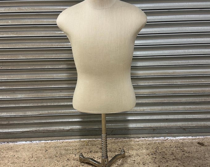 Vintage Beige Tailor’s Mannequin / Dress Form on Adjustable Metal Stand