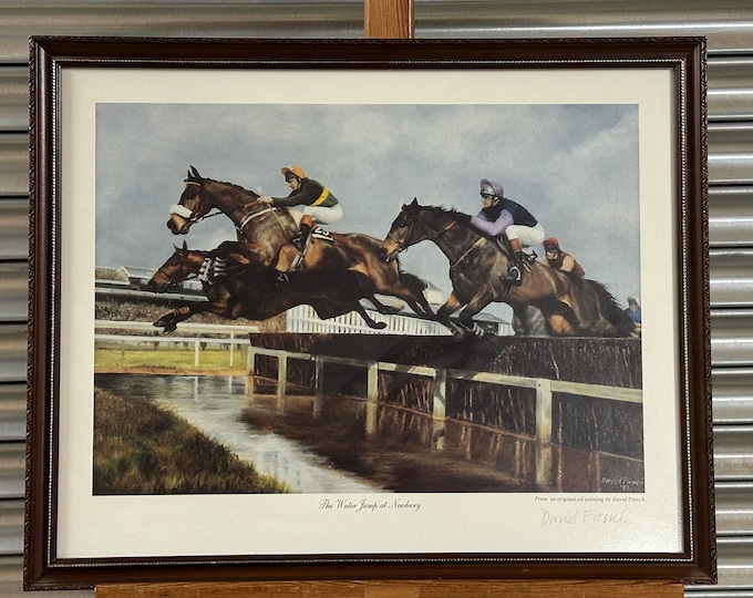 Framed & Glazed Print ‘The Water Jump At Newbury’ By Artist David French Dated 88