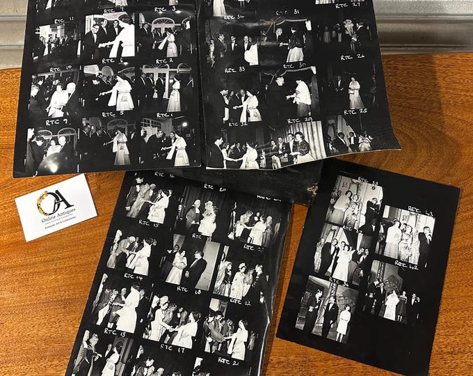 Rare Royal Press Photo Contact Sheets – Queen Elizabeth II and Royal Family Theatre Engagement
