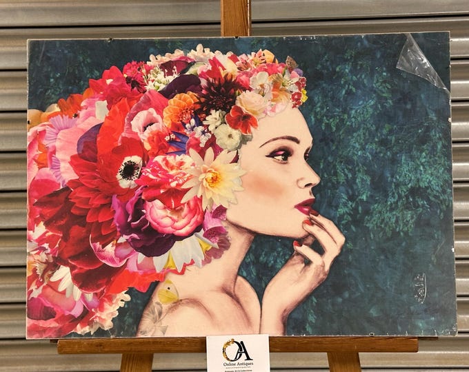 Contemporary Giclee Print Titled Girl In Bloom By Ellie Vandoorne