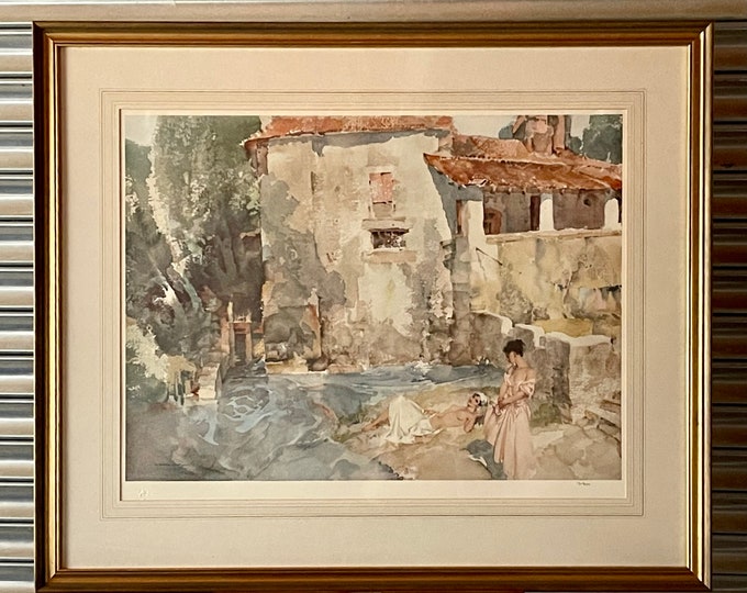 Sir William Russell Flint Limited Edition Print 17/850 ‘The Mill Pool, St Jean de Cole’