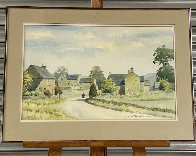 Gorgeous Original Watercolour Painting Of Wetton, Derbyshire By David Richardson