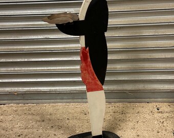 Vintage Wooden Black Butler Figure Ashtray / Shop Restaurant Display Stand