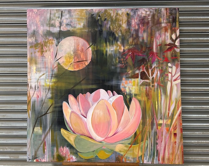 Stunning Original Oil Painting ‘Pink Moon’ by the talented Singer & Artist Angelina Dove.