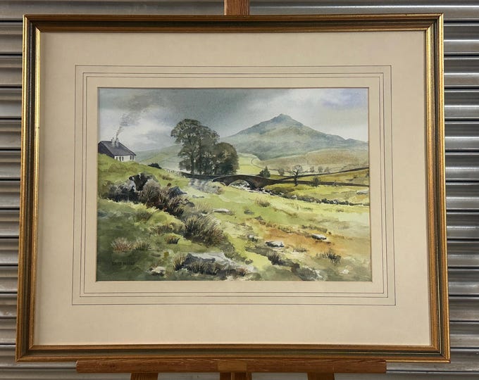 Lovely Watercolour Painting Of Langdale, Lake District, Cumbria By David Moore