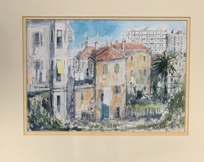 Beautiful Original Watercolour Of An Italian Cityscape Signed J W