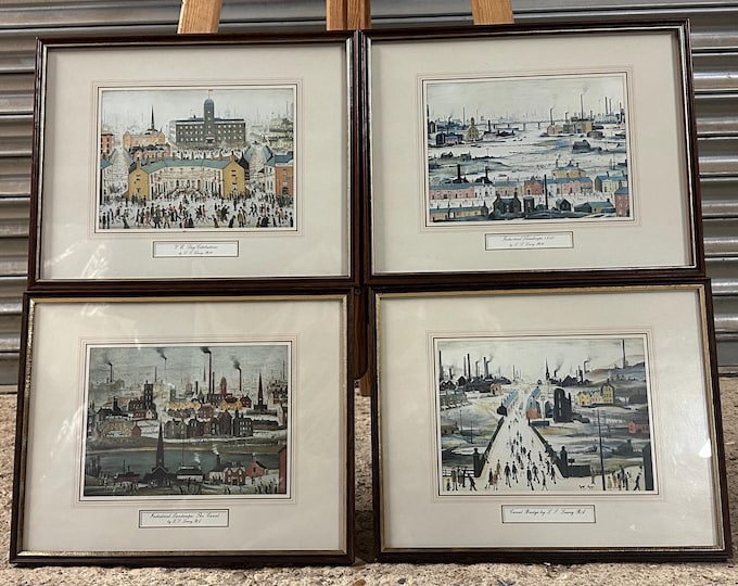 Set of 4 L.S. Lowry Prints – 1975 Mainstone Publications