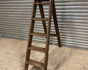 Fabulous Set of Large Vintage Wooden Circa 1930’s/40’s Step Ladder