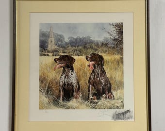 German Short Haired Pointer Dog Art By Johanna Dowell Signed Ltd Edition 91/500