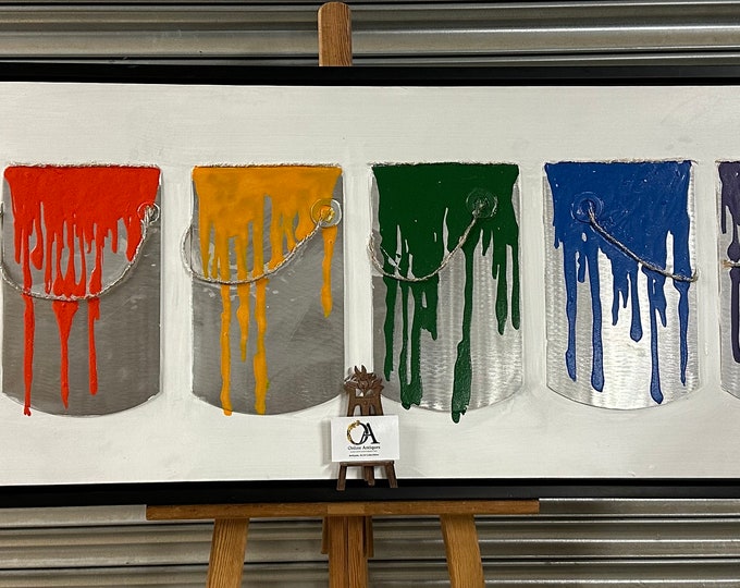Fabulous Large Unusual Limited Edition Artwork ‘Tins of Paint’ By Pier Brook