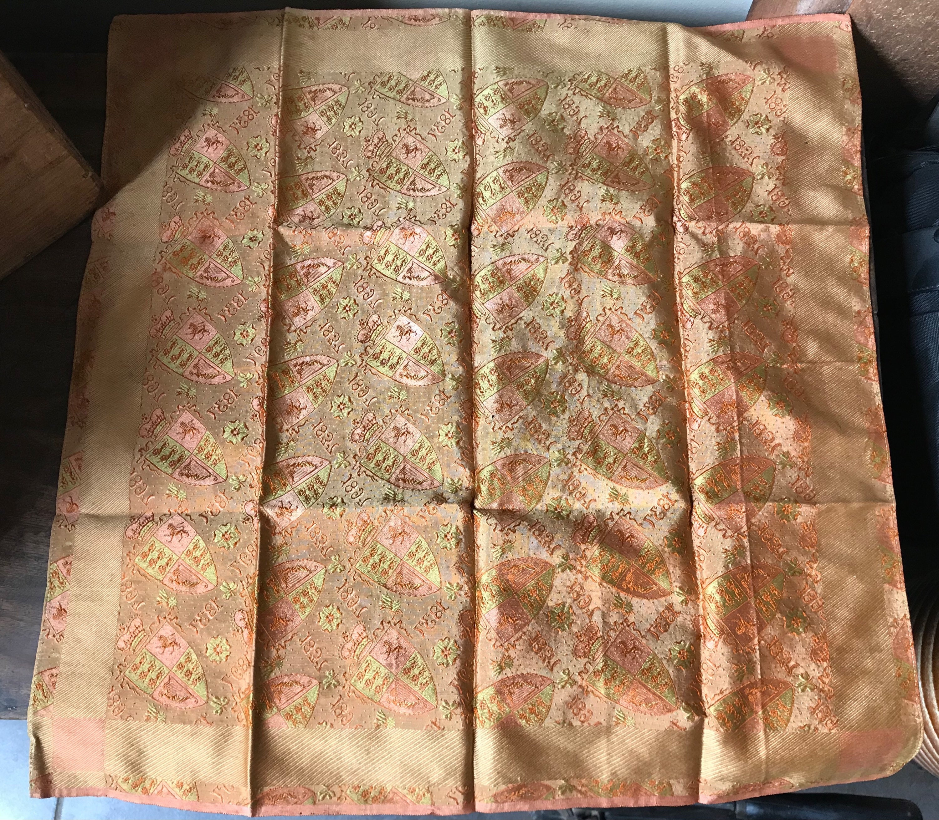 Rare 19th Century Victorian Commemorative Hand Embroidered Silk ...