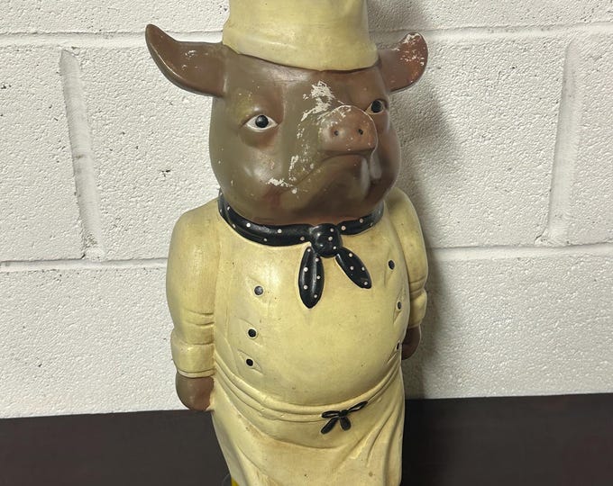 Fabulous Large Rare Vintage Ceramic Charity Box Pig Figure
