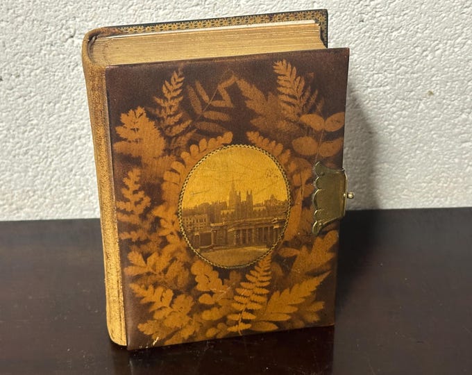 Beautiful 19th Century Mauchline Ware Photo Album With Victorian Photos