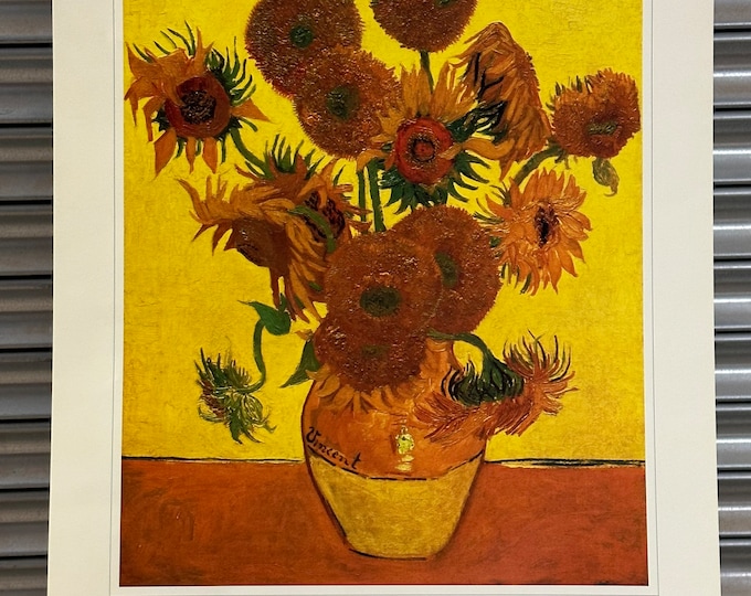 Fourteen Sunflowers In a Vase Print after Van Gogh Published by Bridgeman Art Library