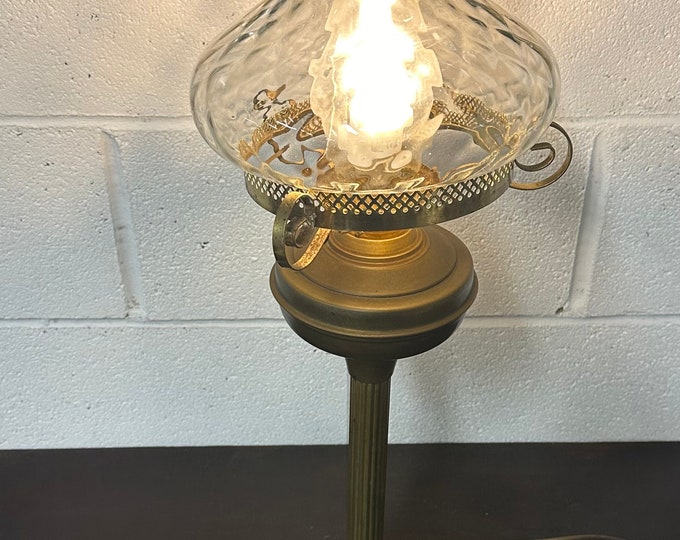 Gorgeous Victorian Brass Oil Lamp Converted To A Electric Lamp