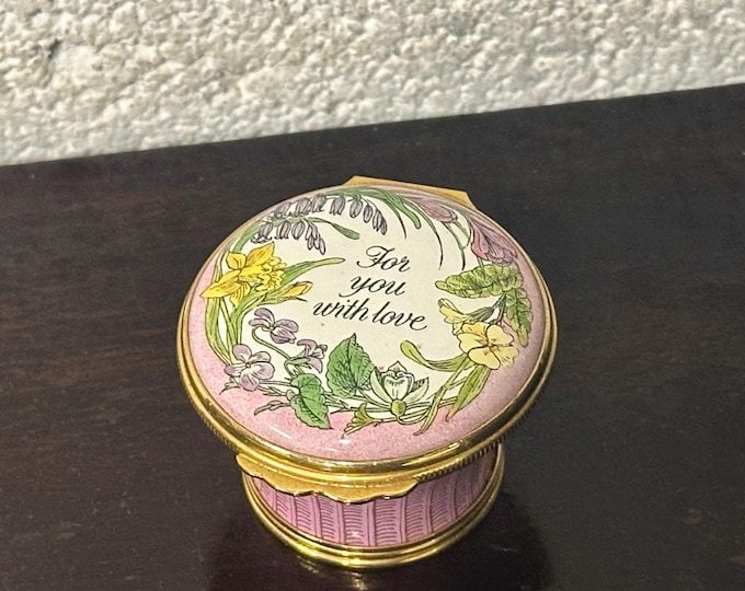 Beautiful Halcyon Days Enamels Mother’s Day 1987 Trinket Or Pill Box