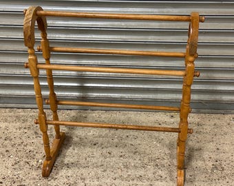 Vintage Wooden Towel Rail / Clothes Airer / Quilt Stand