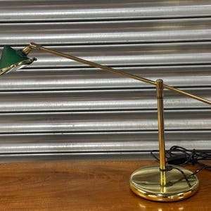 Superb Rare Vintage Retro c1960’s Ikea Table Lamp With Green Conical Shade