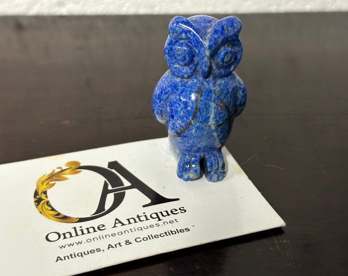 Small Vintage Lapis Lazuli Carved Owl