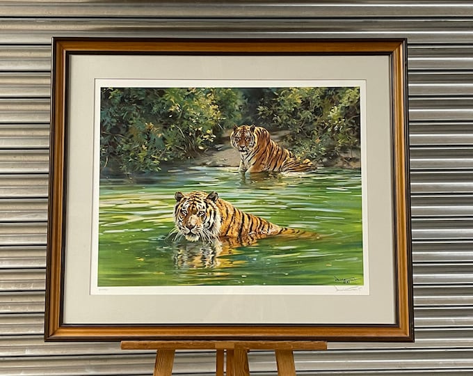 Fabulous Large Limited Edition Print of Tigers by Donald Grant Titled Cool Cats.