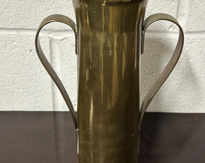 Art Nouveau Design First World War 1915 Brass Trench Art Shell Case Twin Handled Vase