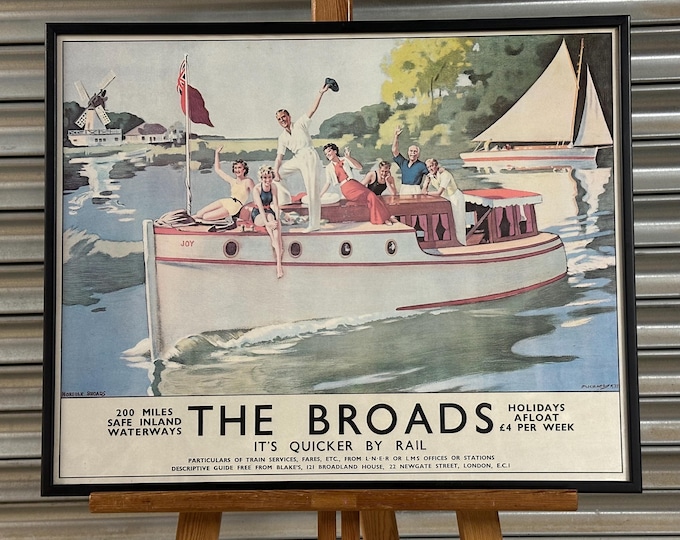 London & North Eastern Railway (LNER) Poster Advertising Rail Services To The Norfolk Broads