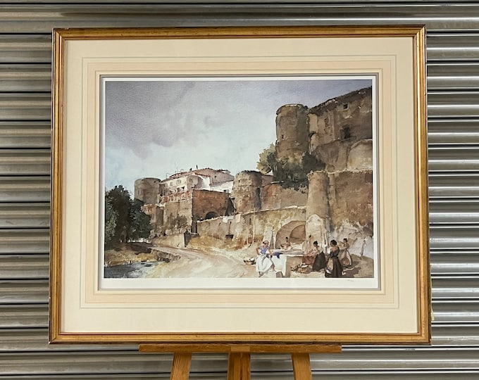 Beautiful and Very Large Framed and Glazed Limited Edition 300/850 ‘Gossipers At Le Castellet’ By Sir William Russell Flint. Sept 1988