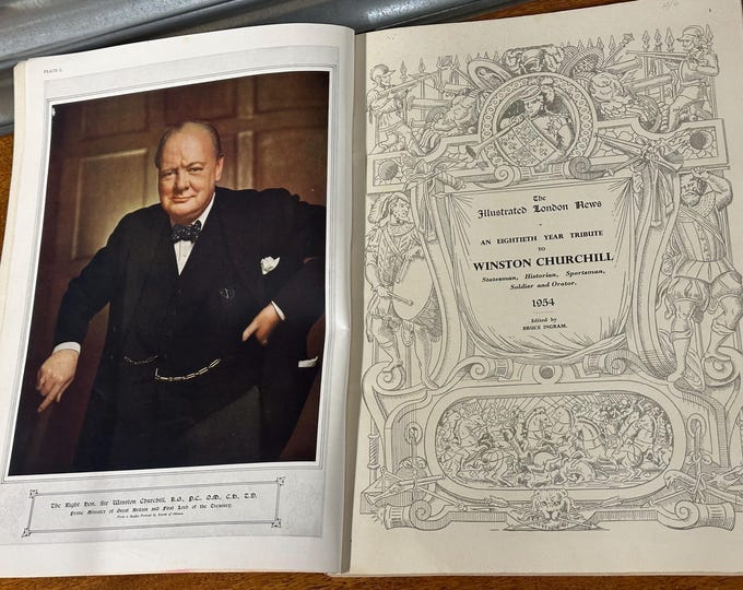 1954 "Winston Churchill: The Greatest Figure of Our Time" book published by The Illustrated London News.